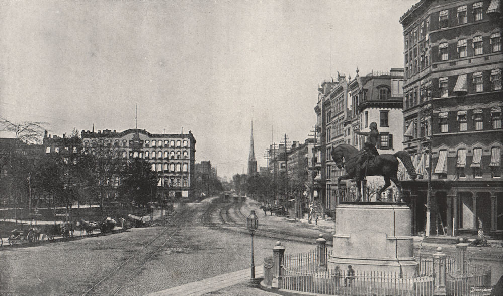 NEW YORK. Union Square. New York 1895 old antique vintage print picture